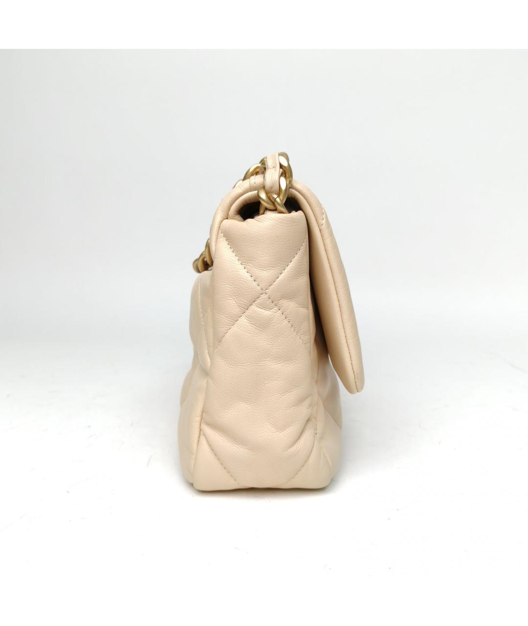 CHANEL Бежевая кожаная сумка через плечо, фото 5