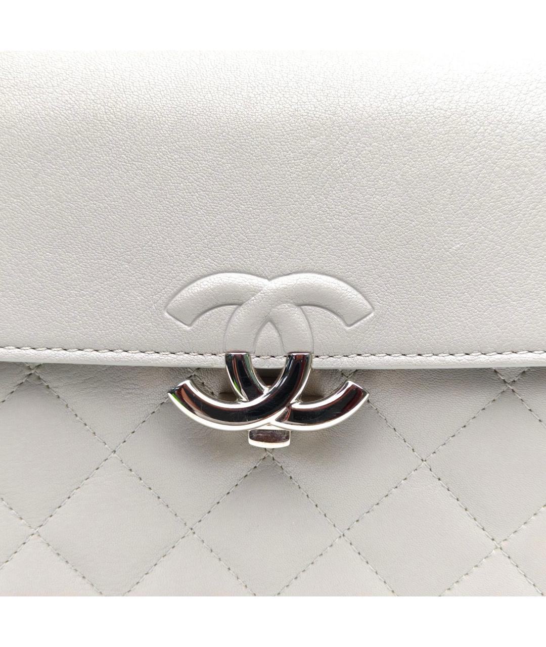 CHANEL Серая кожаная сумка через плечо, фото 7