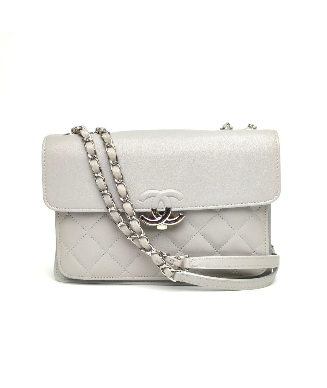 CHANEL Серая кожаная сумка через плечо, фото 2