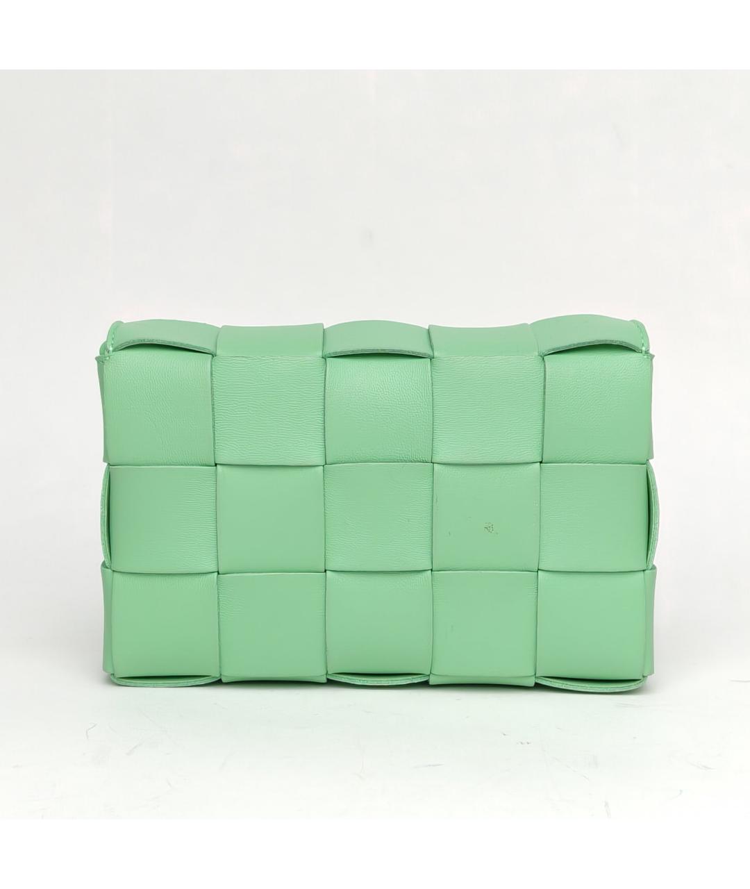 BOTTEGA VENETA Салатовая кожаная сумка через плечо, фото 4