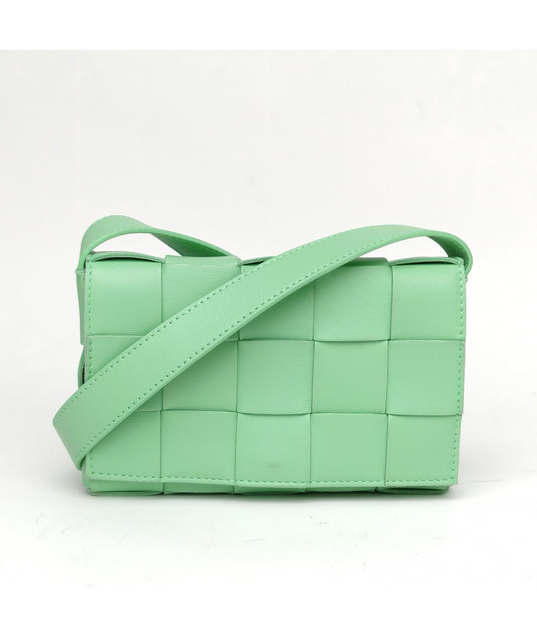 BOTTEGA VENETA Салатовая кожаная сумка через плечо, фото 2