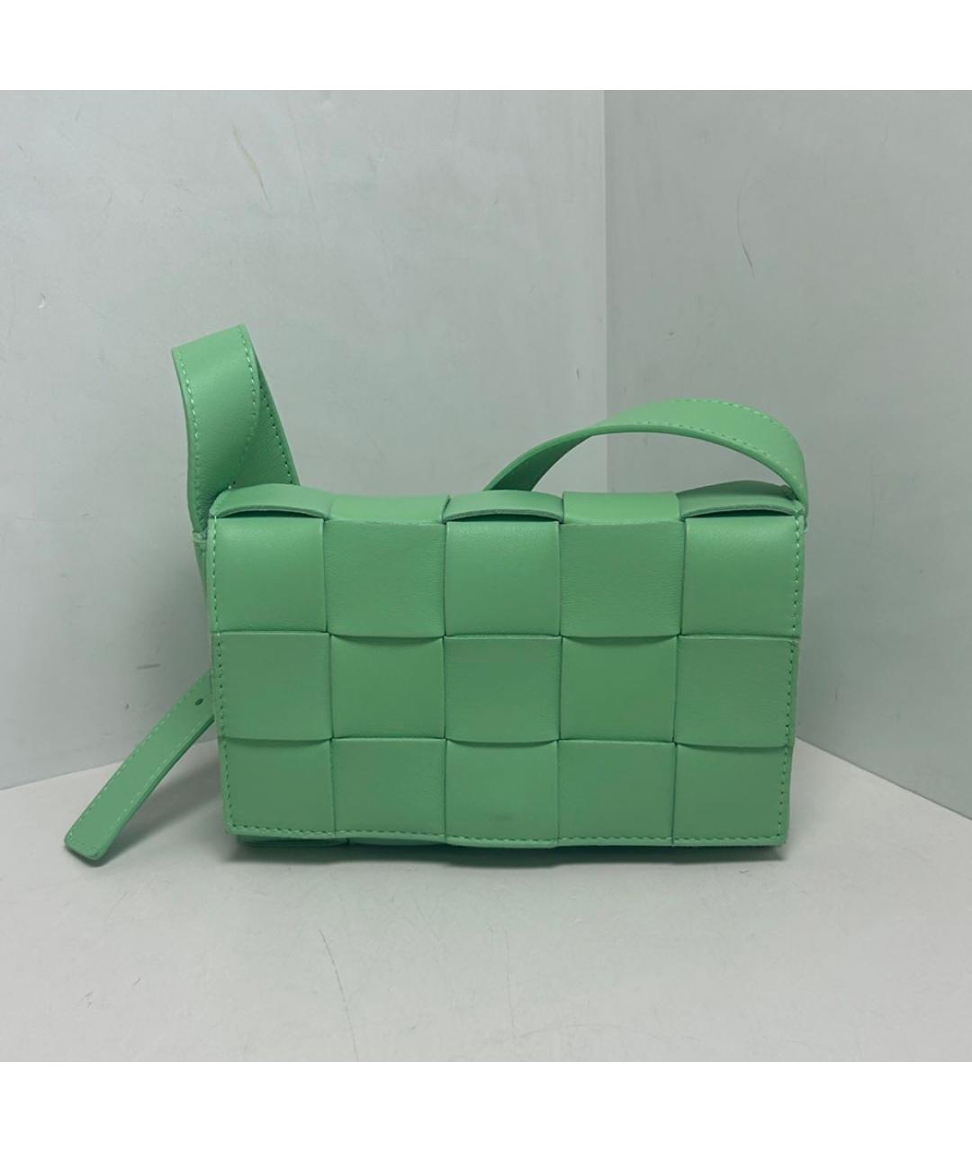 BOTTEGA VENETA Салатовая кожаная сумка через плечо, фото 8