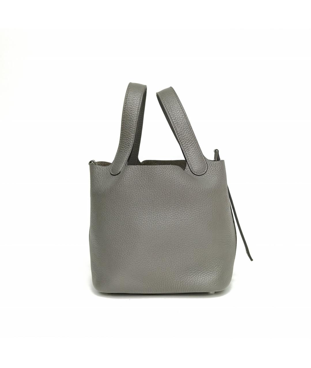 HERMES Серая кожаная сумка через плечо, фото 3