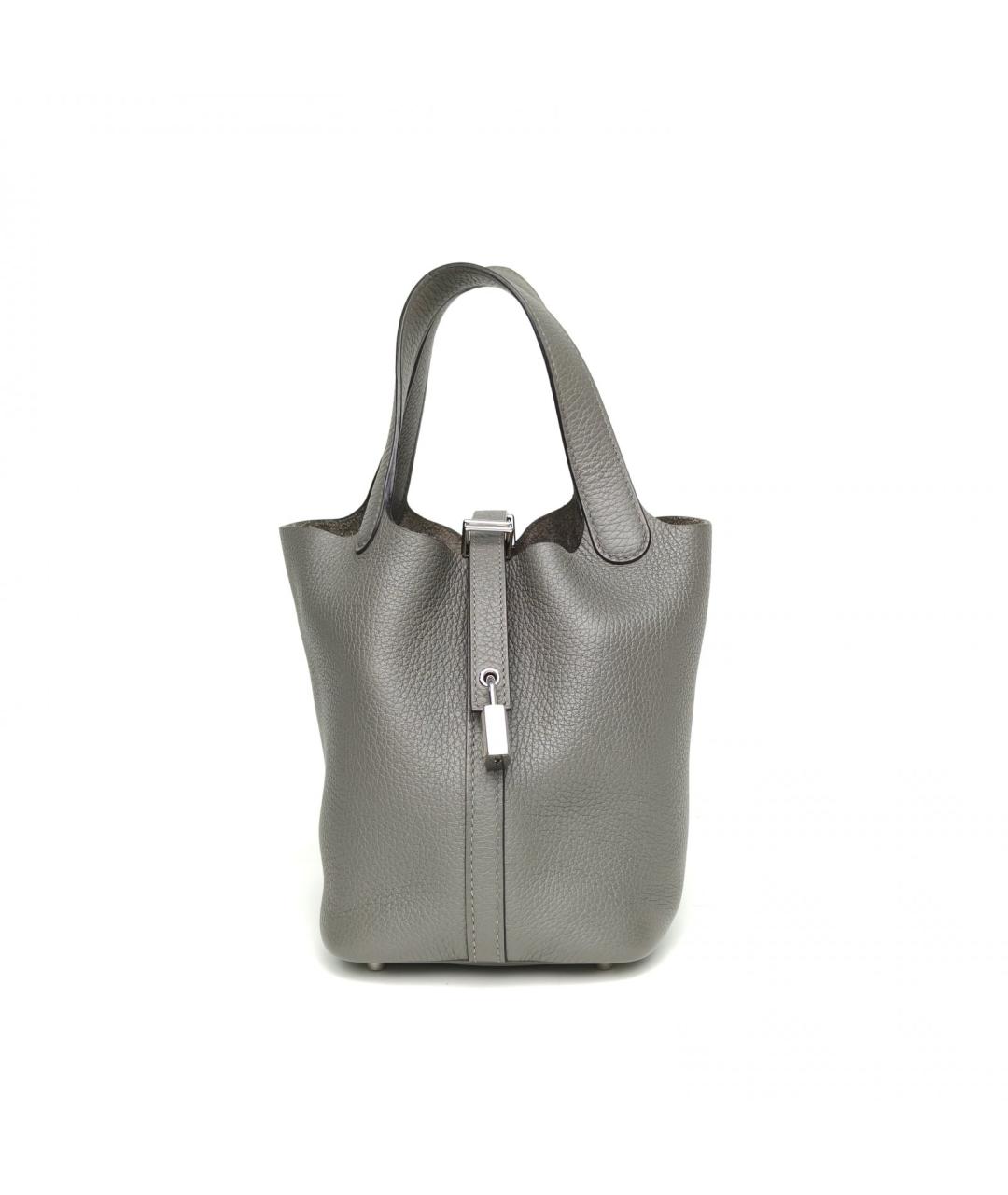 HERMES Серая кожаная сумка через плечо, фото 2