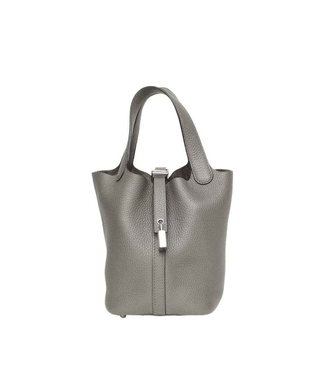 HERMES Серая кожаная сумка через плечо, фото 1