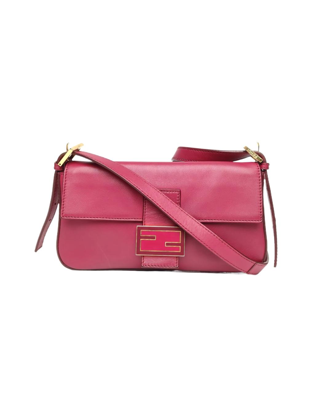 FENDI Розовая кожаная сумка через плечо, фото 1