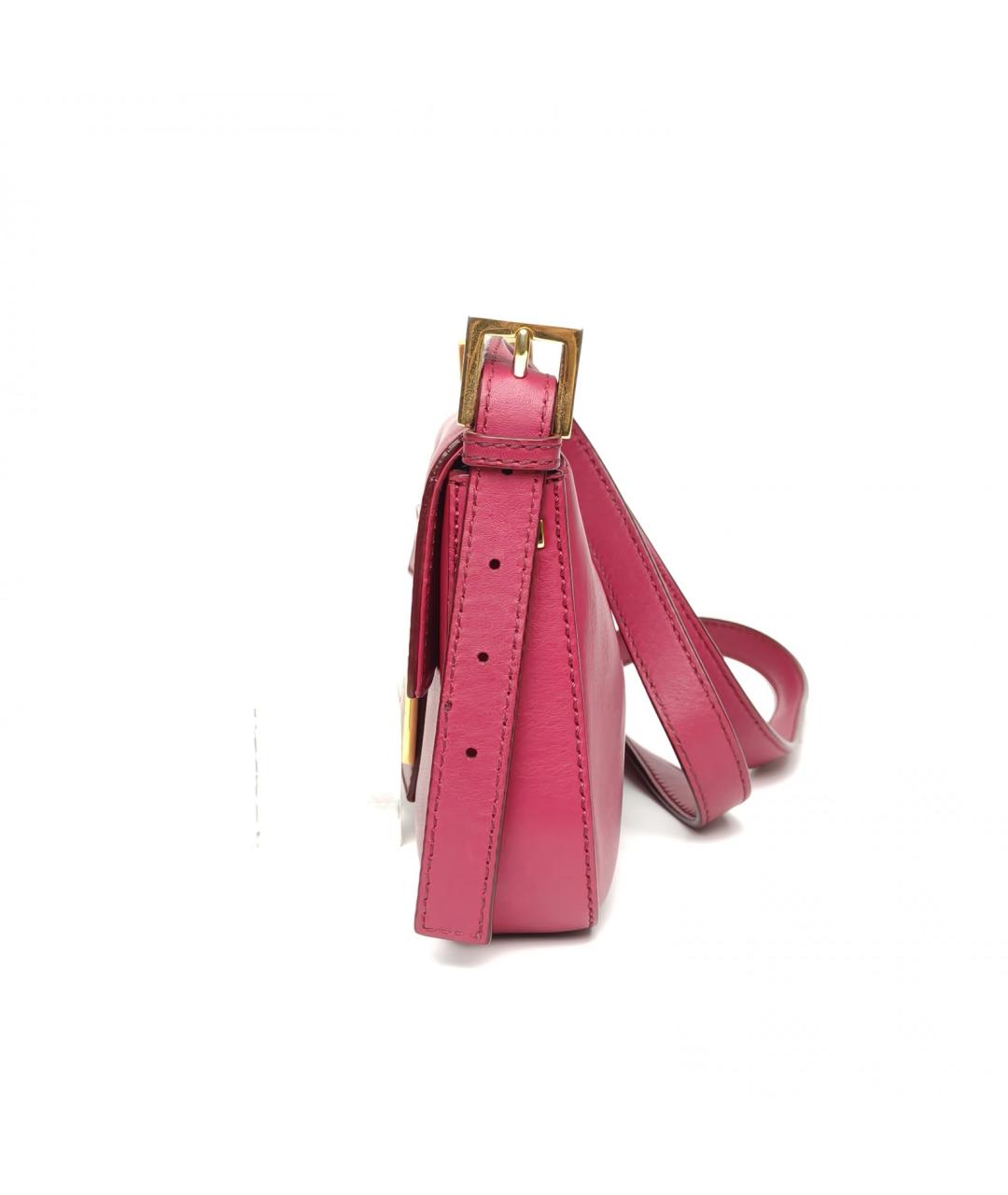 FENDI Розовая кожаная сумка через плечо, фото 3