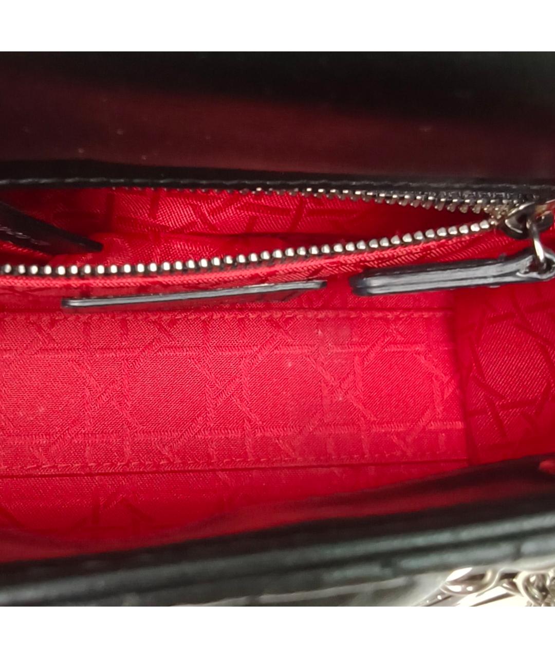 CHRISTIAN DIOR Черная кожаная сумка через плечо, фото 8