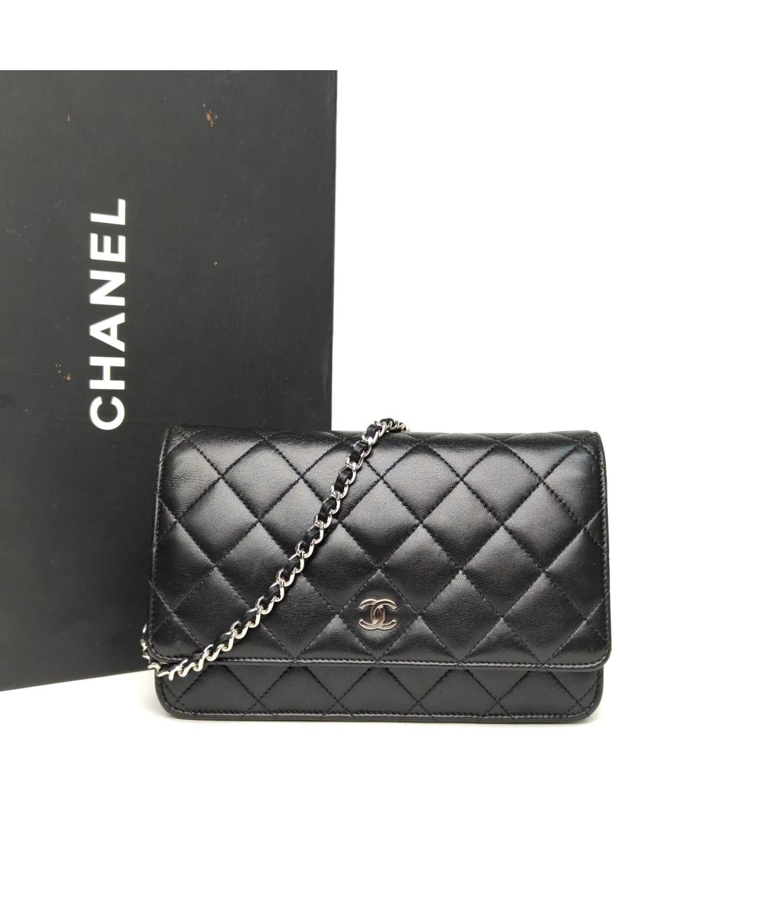 CHANEL Черная кожаная сумка через плечо, фото 9