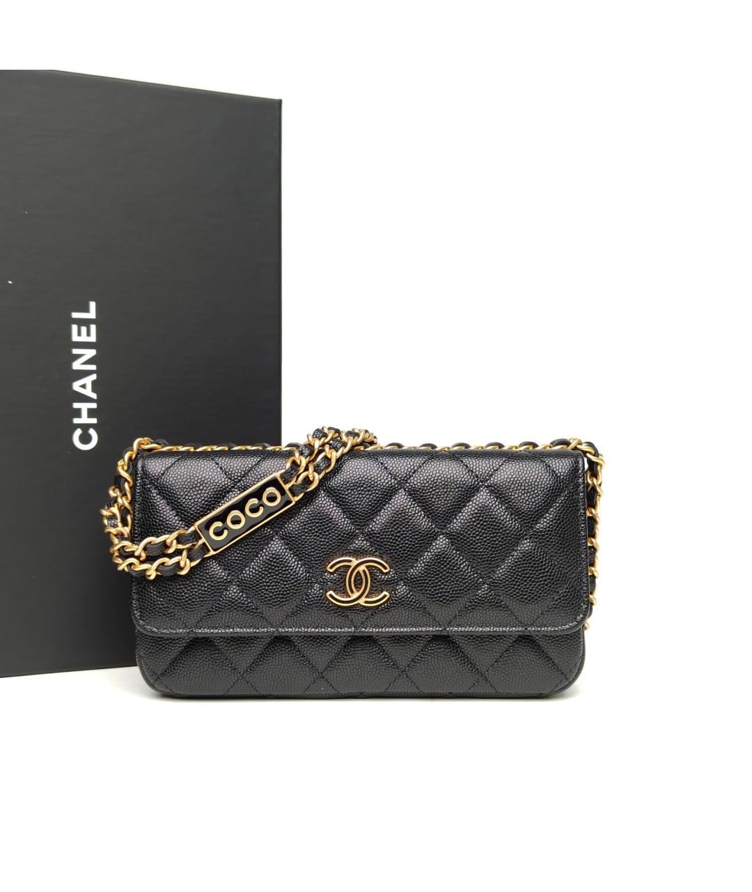 CHANEL Черная кожаная сумка через плечо, фото 9
