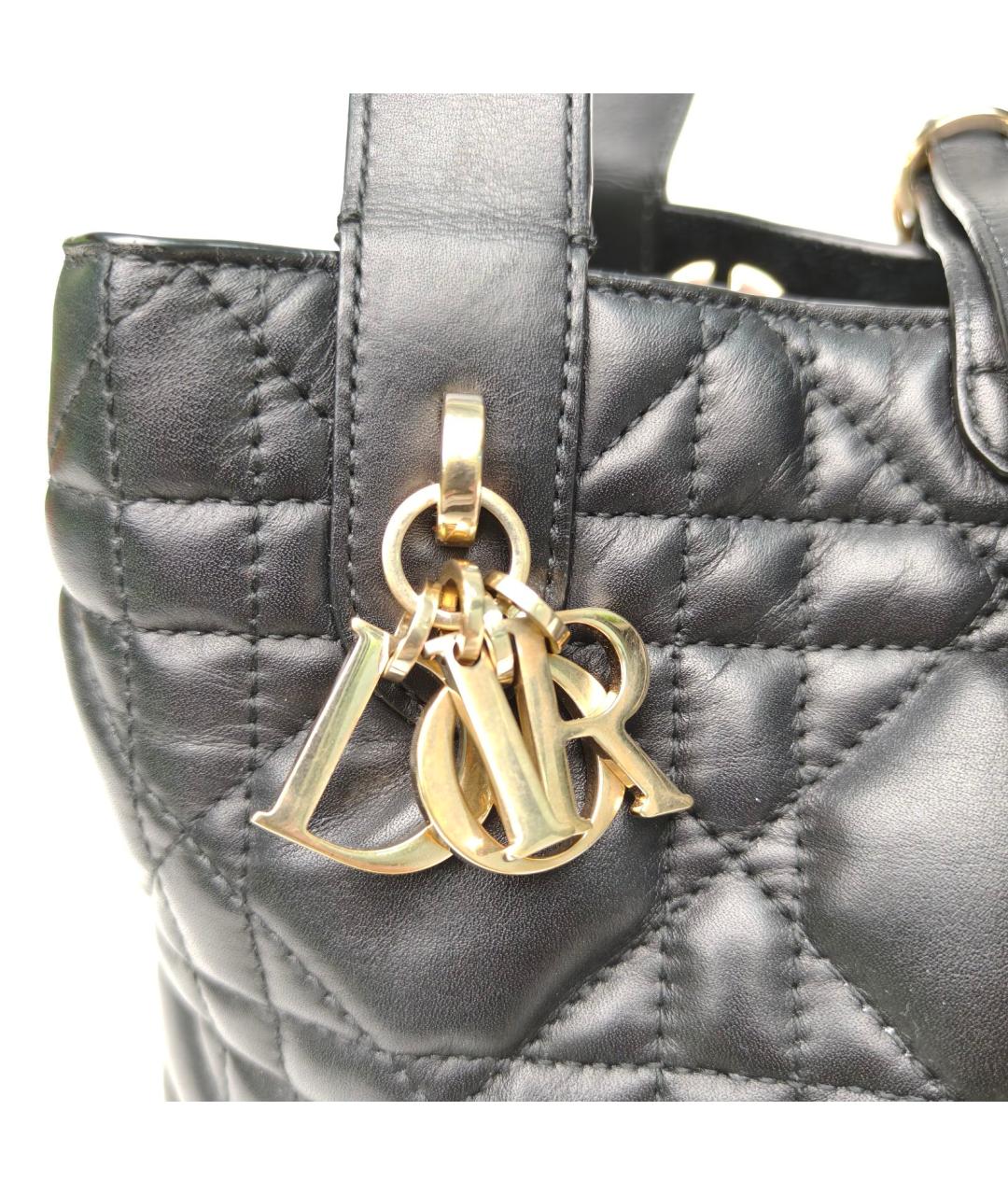 CHRISTIAN DIOR Черная кожаная сумка через плечо, фото 7