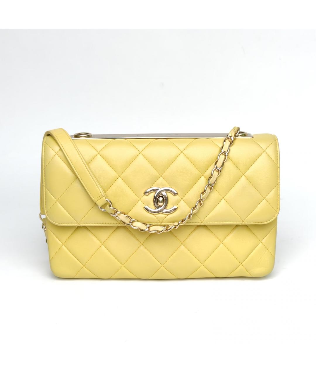 CHANEL Желтая кожаная сумка через плечо, фото 2