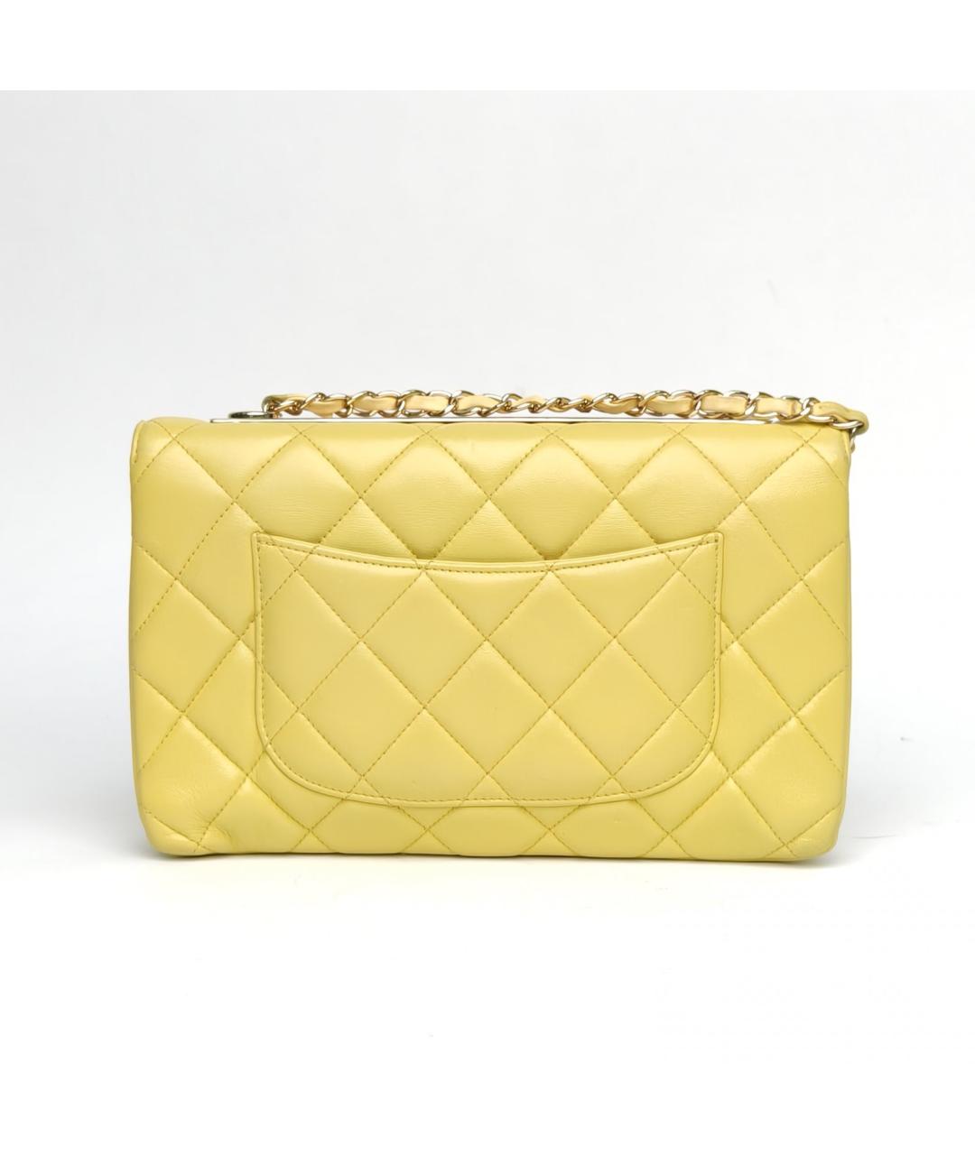CHANEL Желтая кожаная сумка через плечо, фото 4