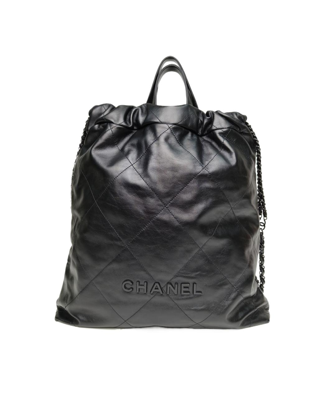 CHANEL Черный кожаный рюкзак, фото 1