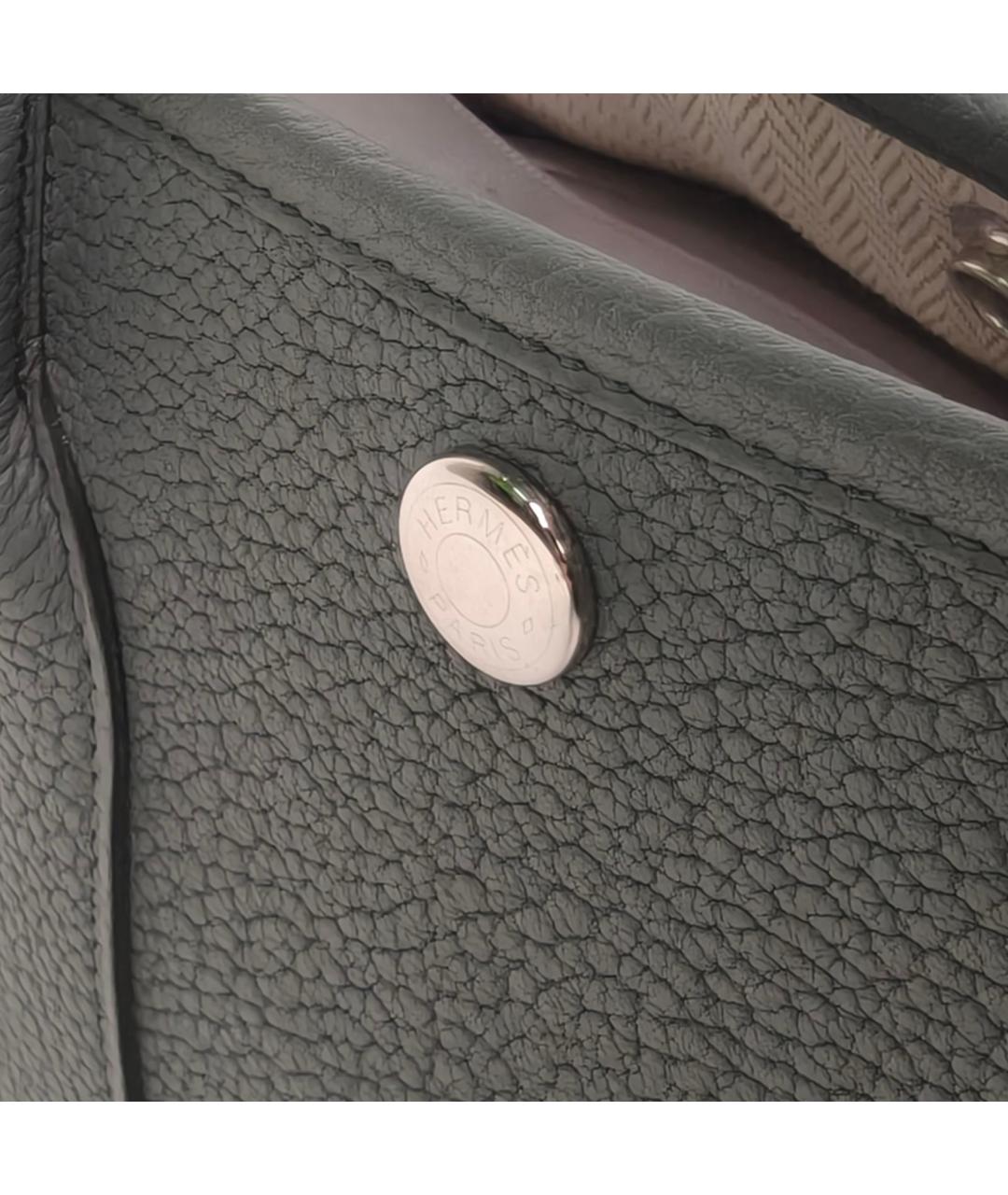 HERMES Серая кожаная сумка через плечо, фото 7