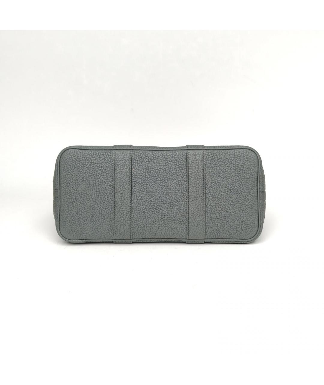 HERMES Серая кожаная сумка через плечо, фото 6