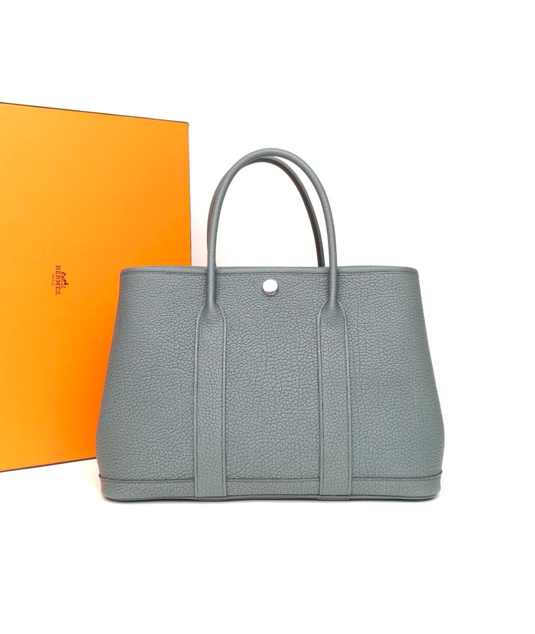 HERMES Серая кожаная сумка через плечо, фото 9