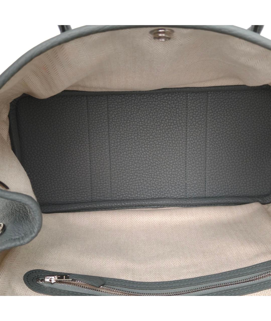 HERMES Серая кожаная сумка через плечо, фото 8