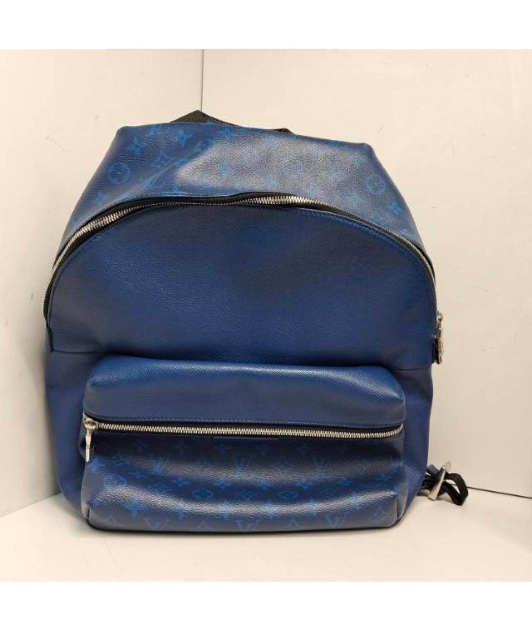 LOUIS VUITTON Темно-синий кожаный рюкзак, фото 9