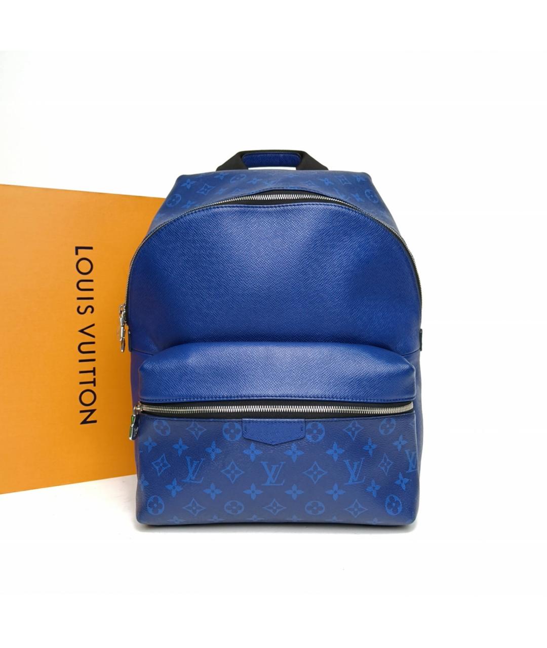 LOUIS VUITTON Темно-синий кожаный рюкзак, фото 8