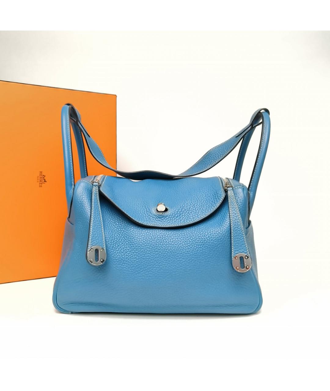 HERMES Синяя кожаная сумка через плечо, фото 9