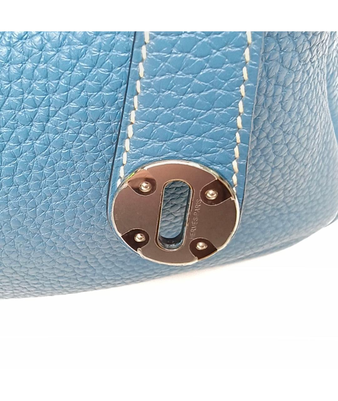 HERMES Синяя кожаная сумка через плечо, фото 7