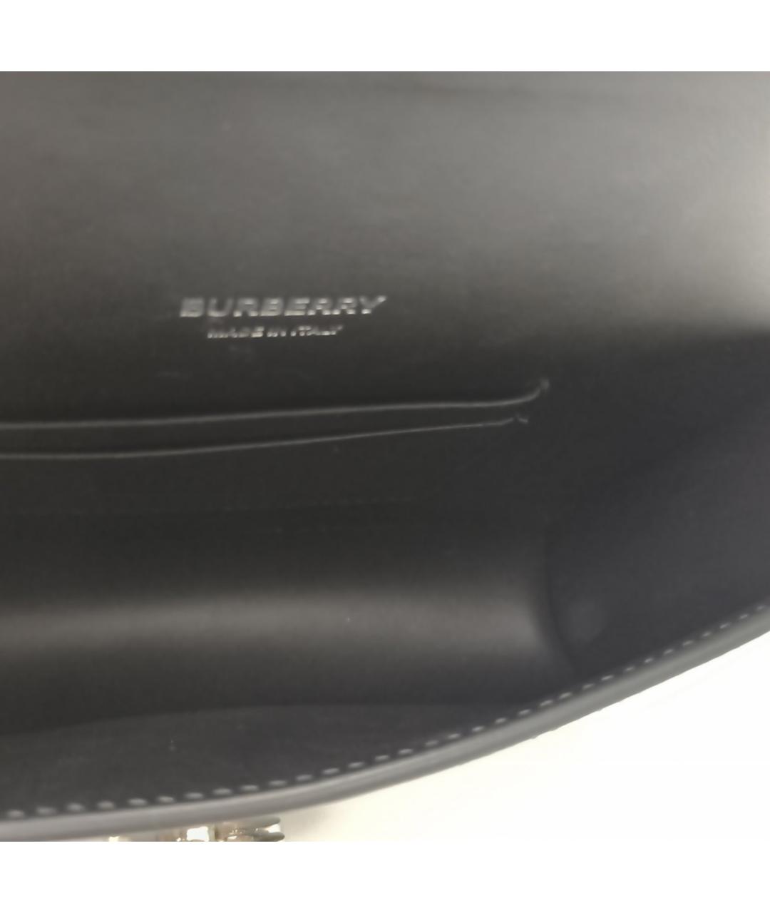 BURBERRY Черная кожаная сумка через плечо, фото 8