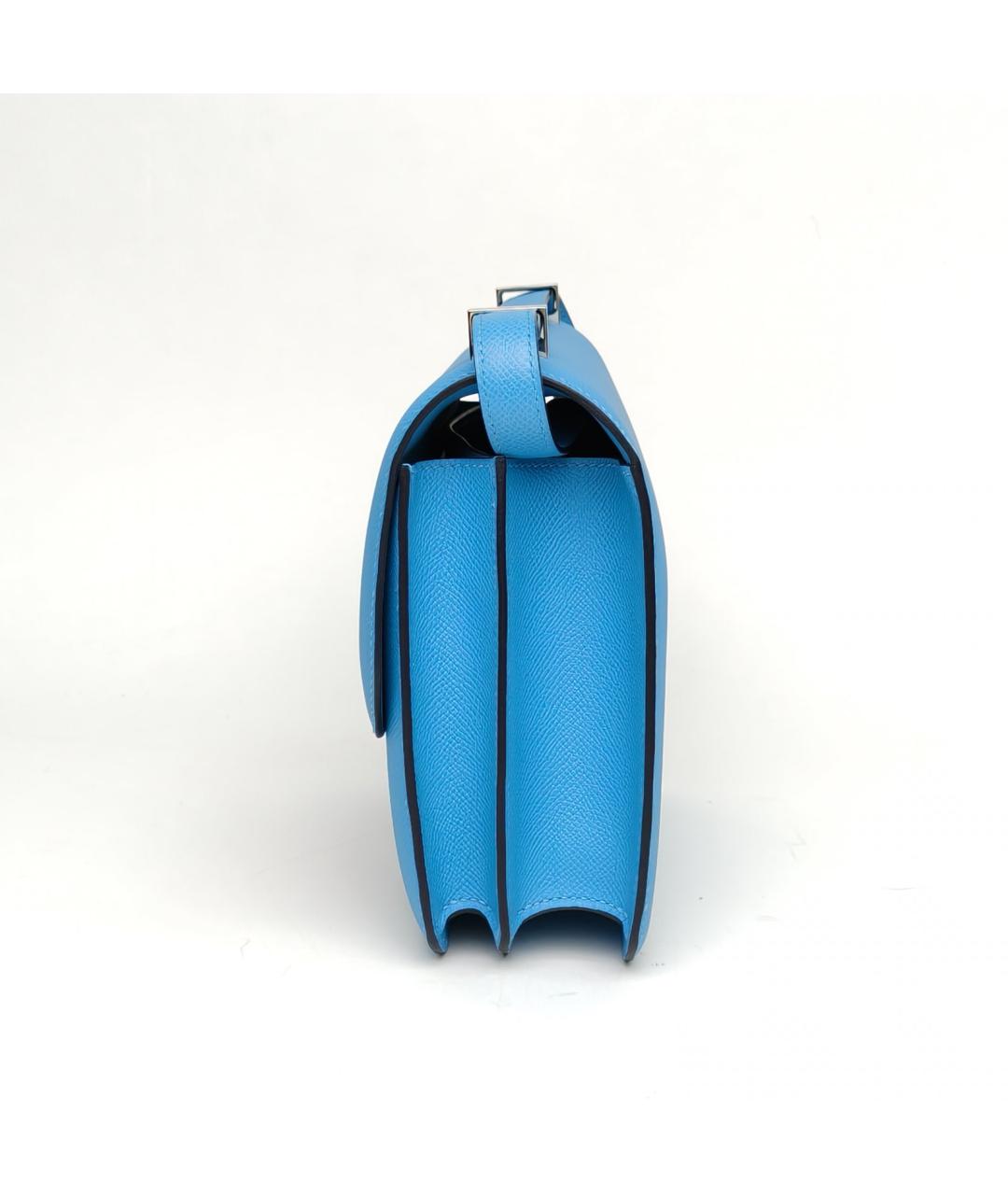 HERMES Синяя кожаная сумка через плечо, фото 3