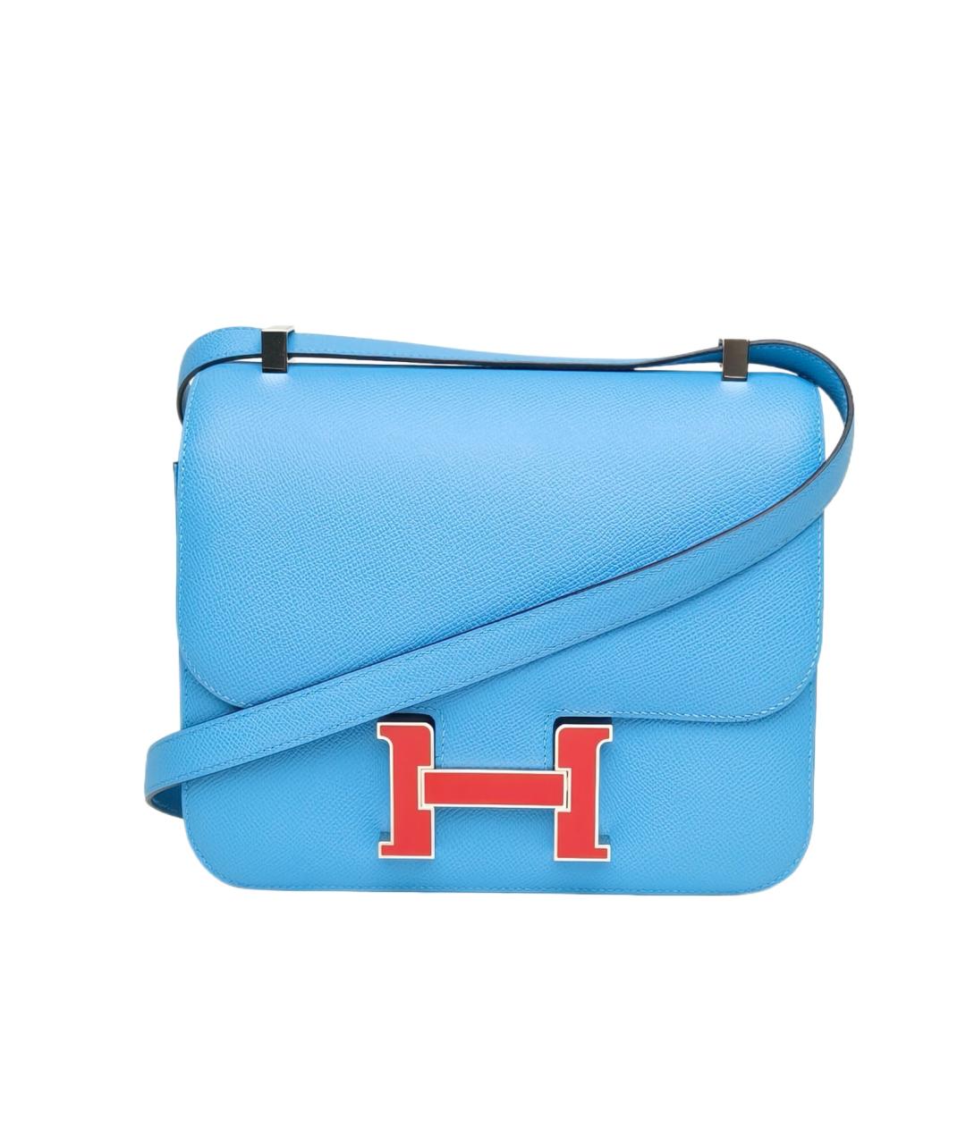 HERMES Синяя кожаная сумка через плечо, фото 1
