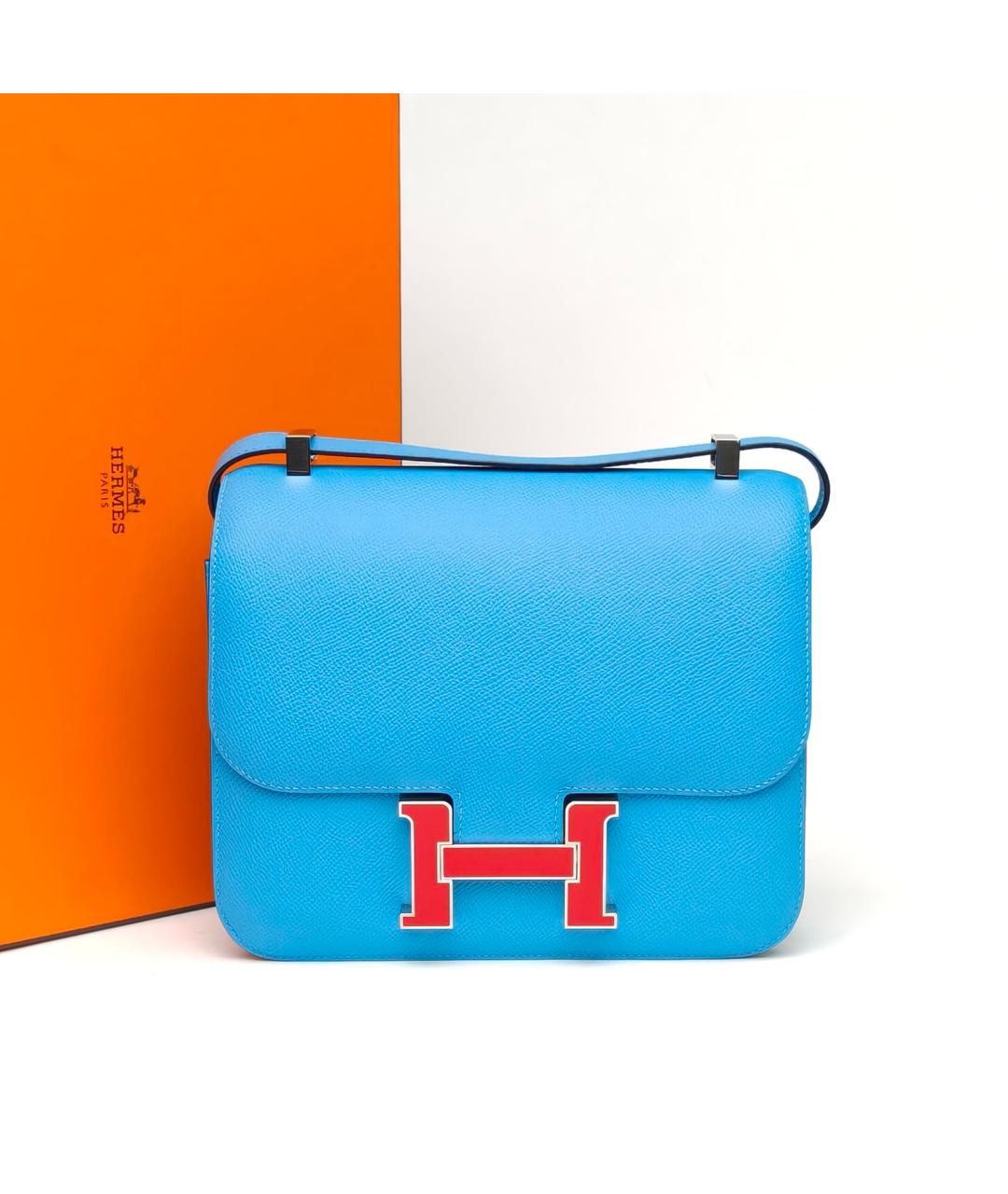 HERMES Синяя кожаная сумка через плечо, фото 9