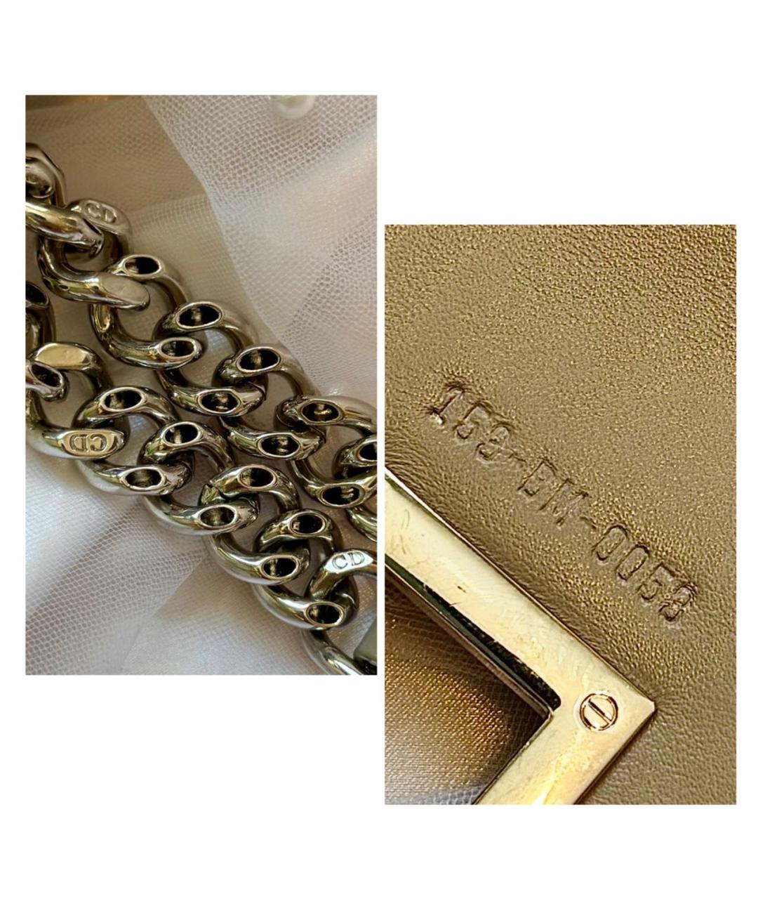 CHRISTIAN DIOR Серая шелковая сумка через плечо, фото 6