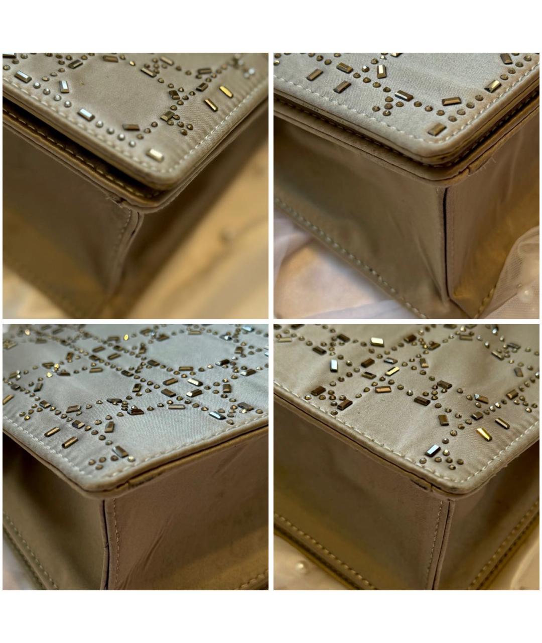 CHRISTIAN DIOR Серая шелковая сумка через плечо, фото 5