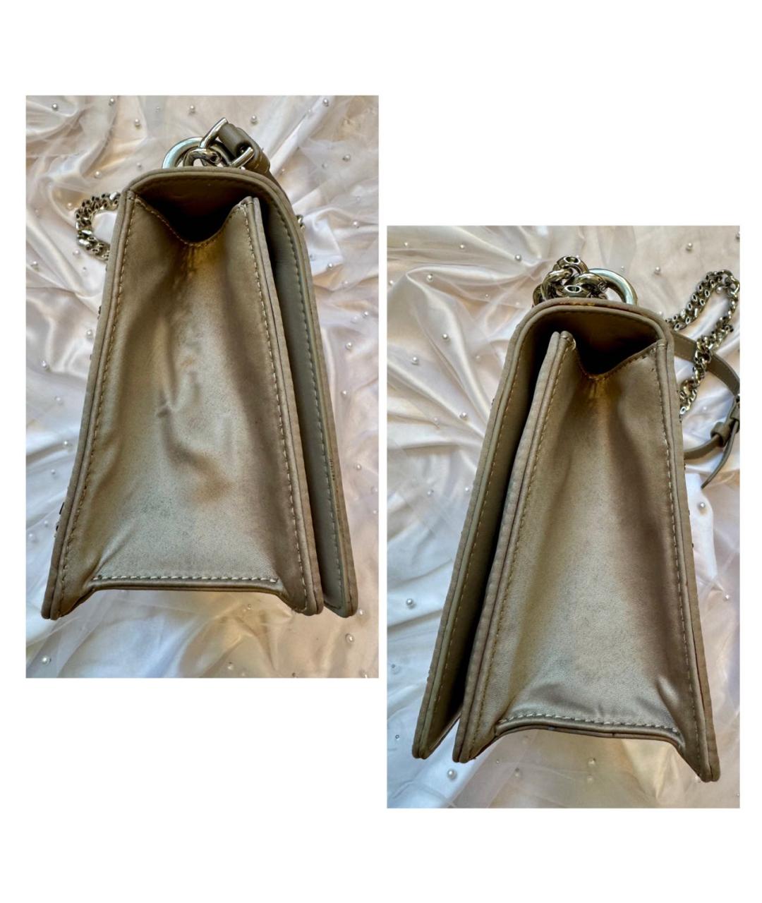 CHRISTIAN DIOR Серая шелковая сумка через плечо, фото 4