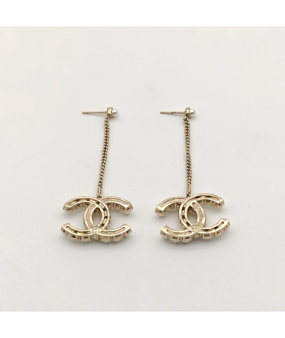 CHANEL Золотые металлические серьги, фото 6