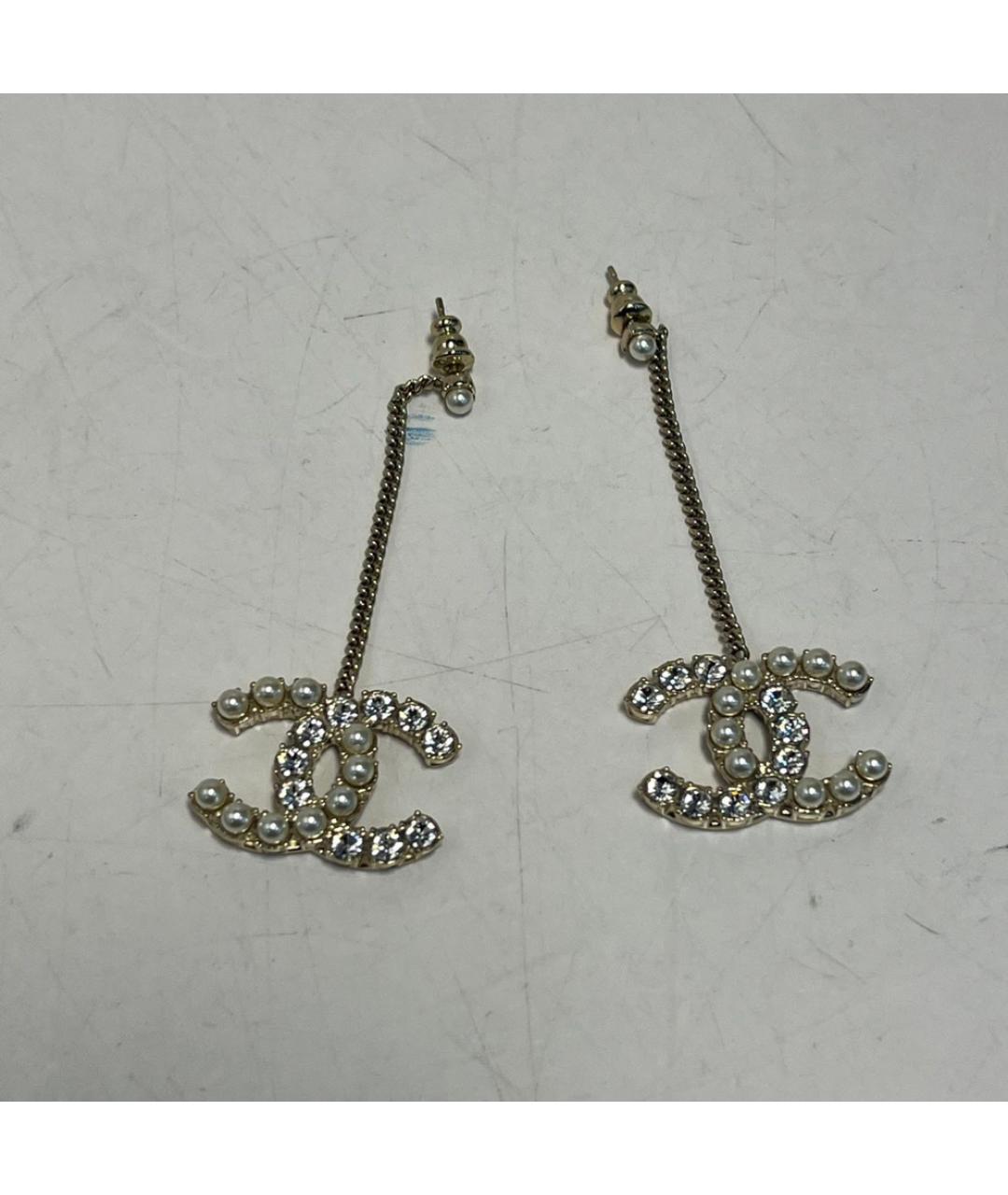 CHANEL Золотые металлические серьги, фото 7