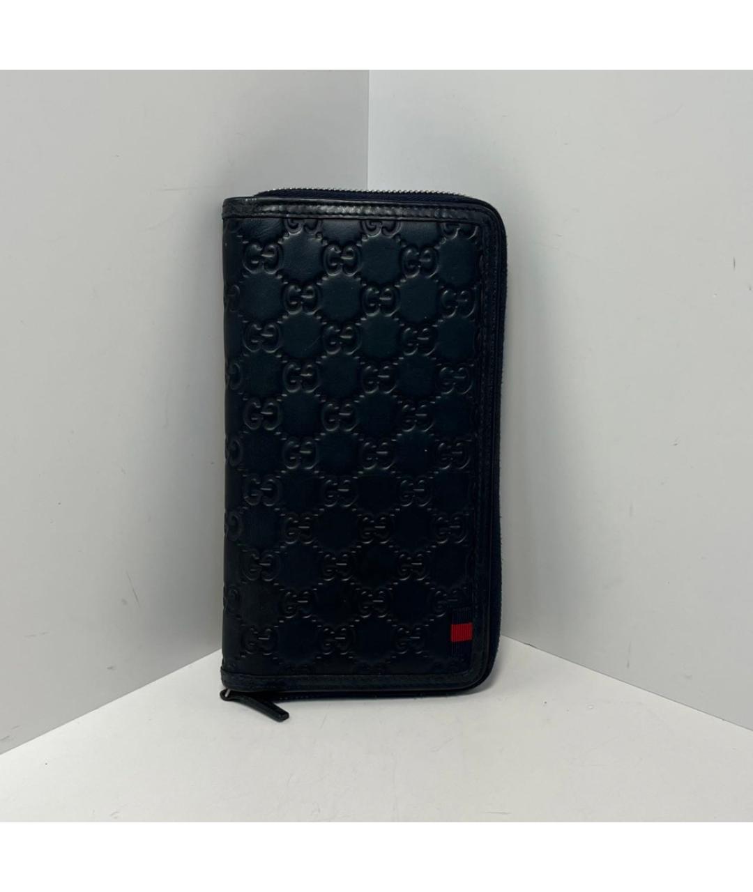GUCCI Темно-синий кожаный кошелек, фото 8