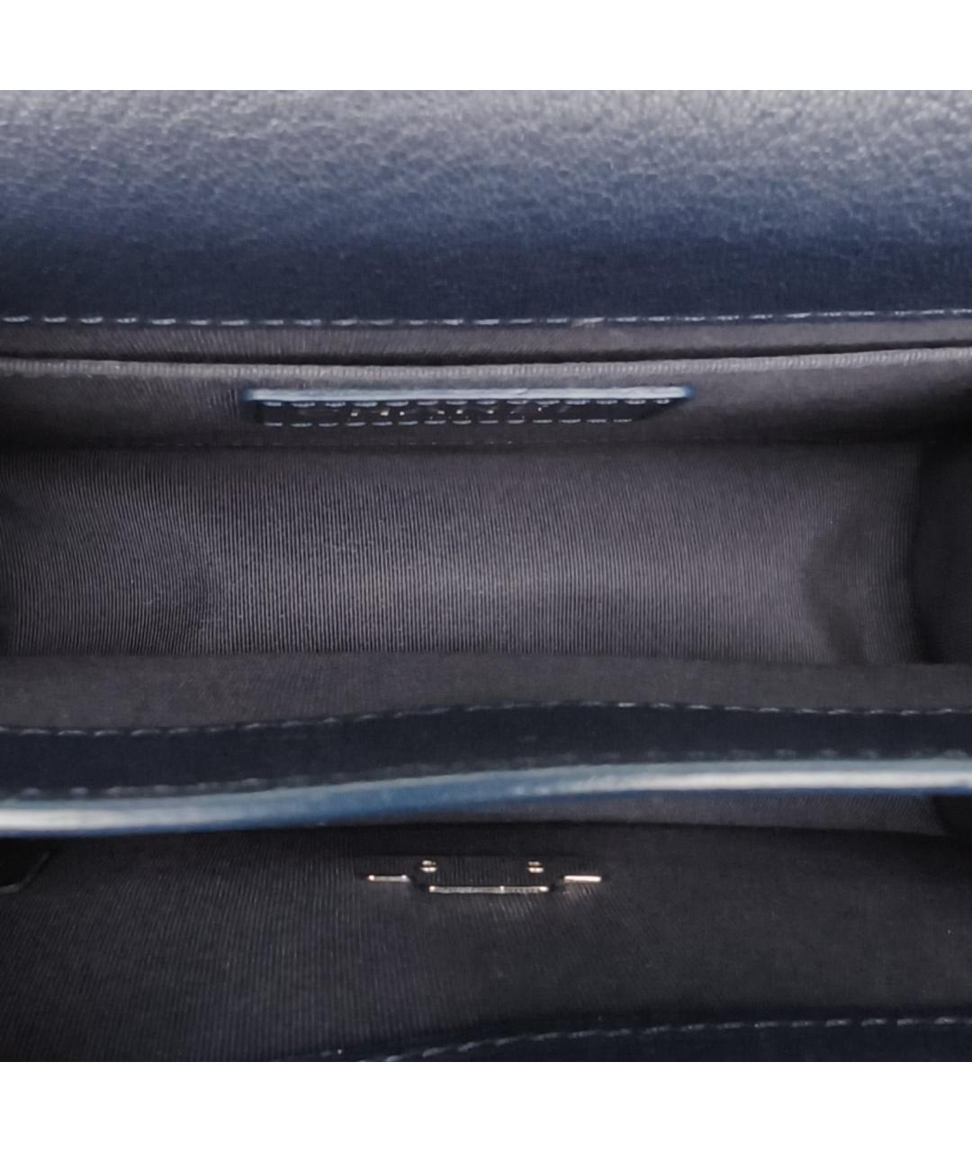 CHANEL Темно-синяя кожаная сумка через плечо, фото 8