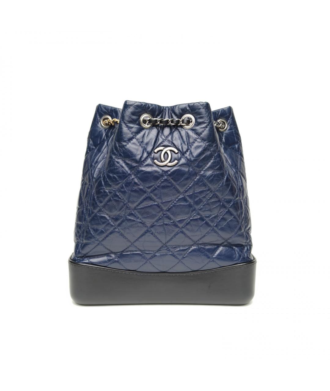 CHANEL Темно-синяя кожаная сумка через плечо, фото 2