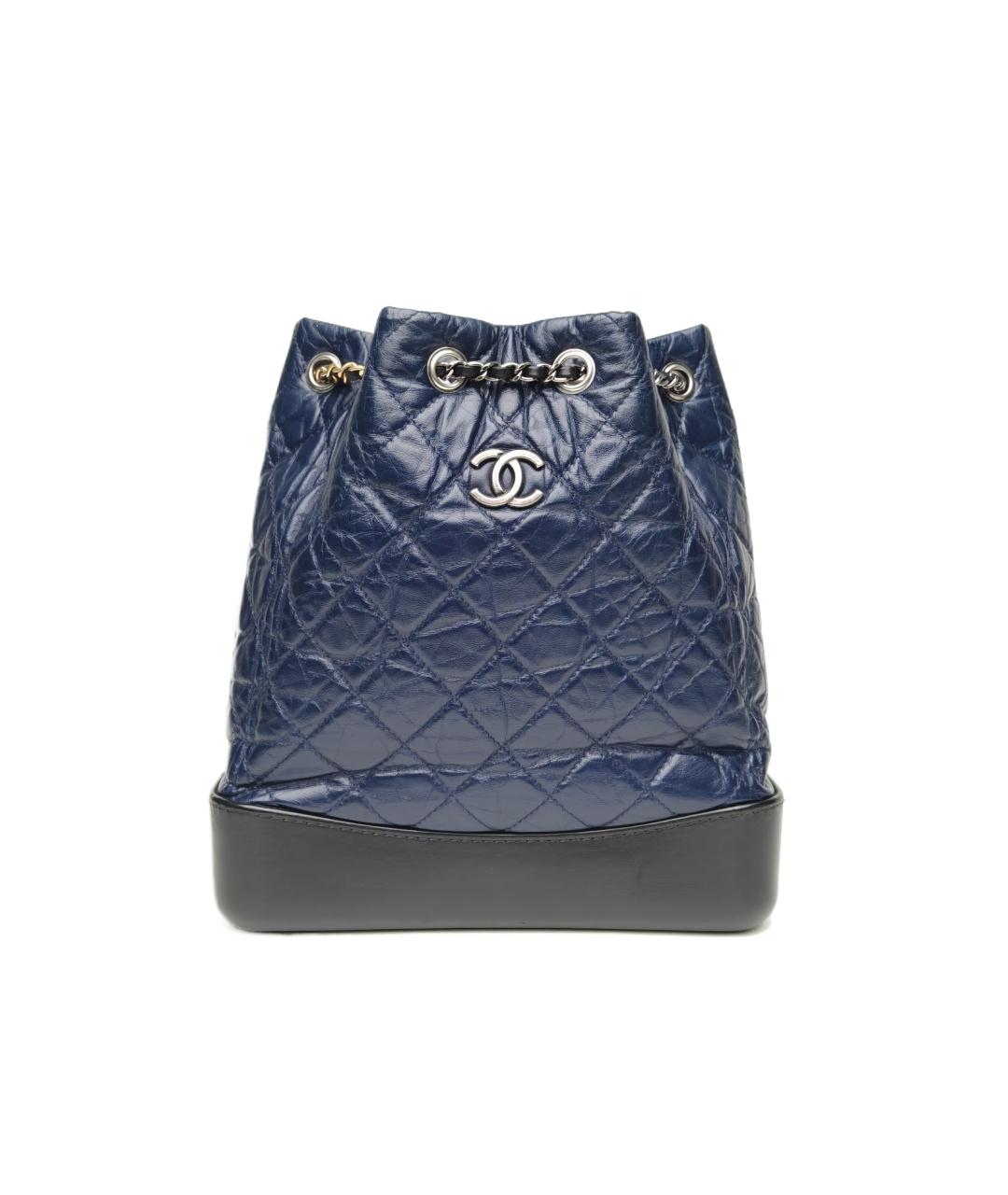 CHANEL Темно-синяя кожаная сумка через плечо, фото 1