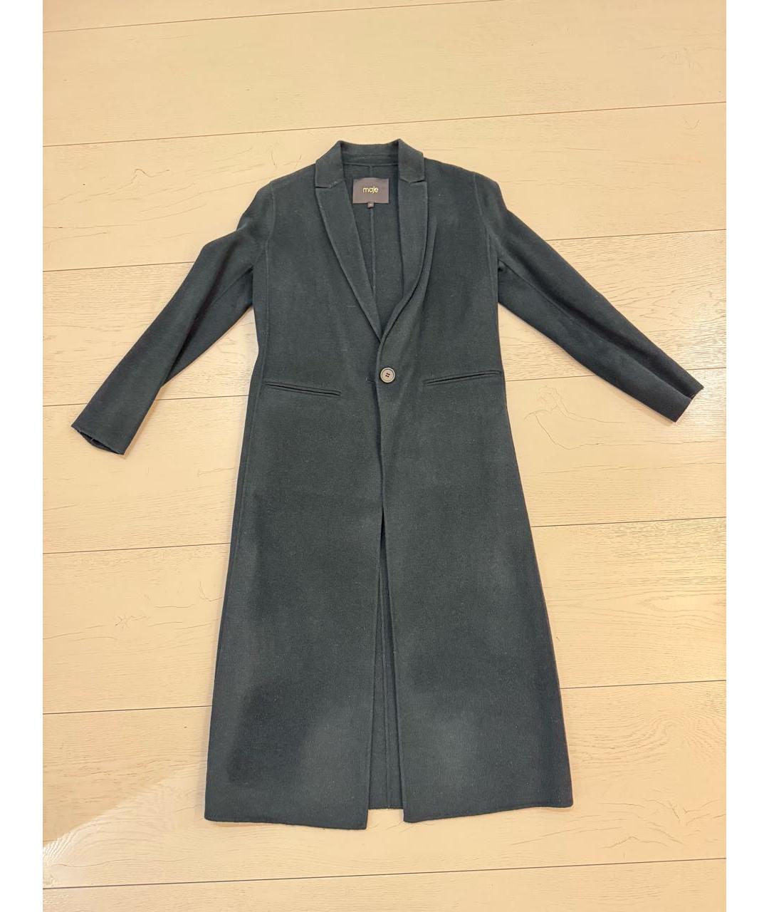 MAJE Зеленые шерстяное пальто, фото 5