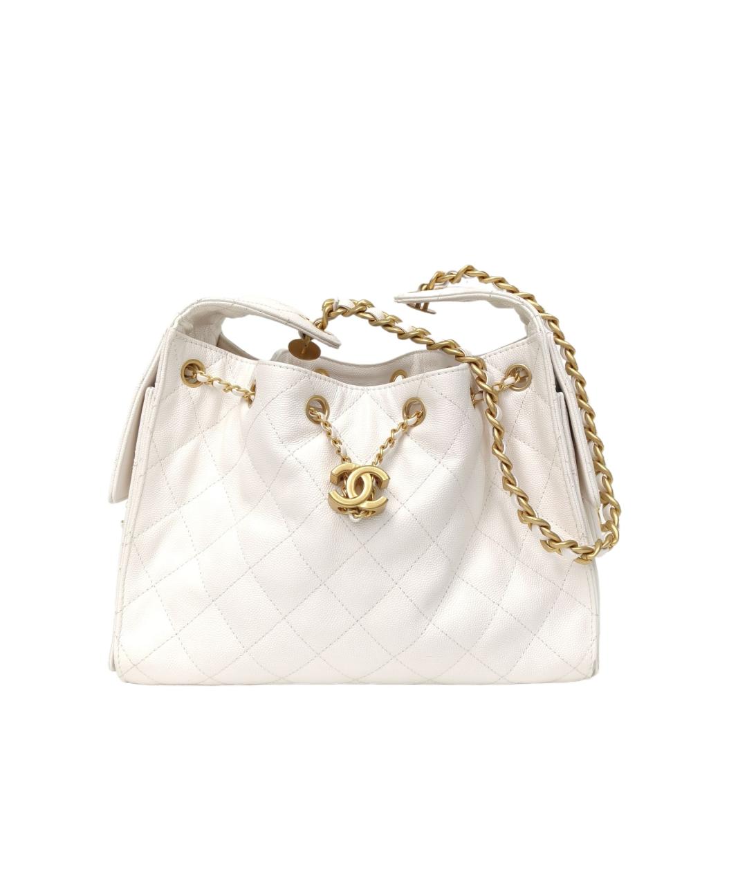 CHANEL Белая кожаная сумка через плечо, фото 1