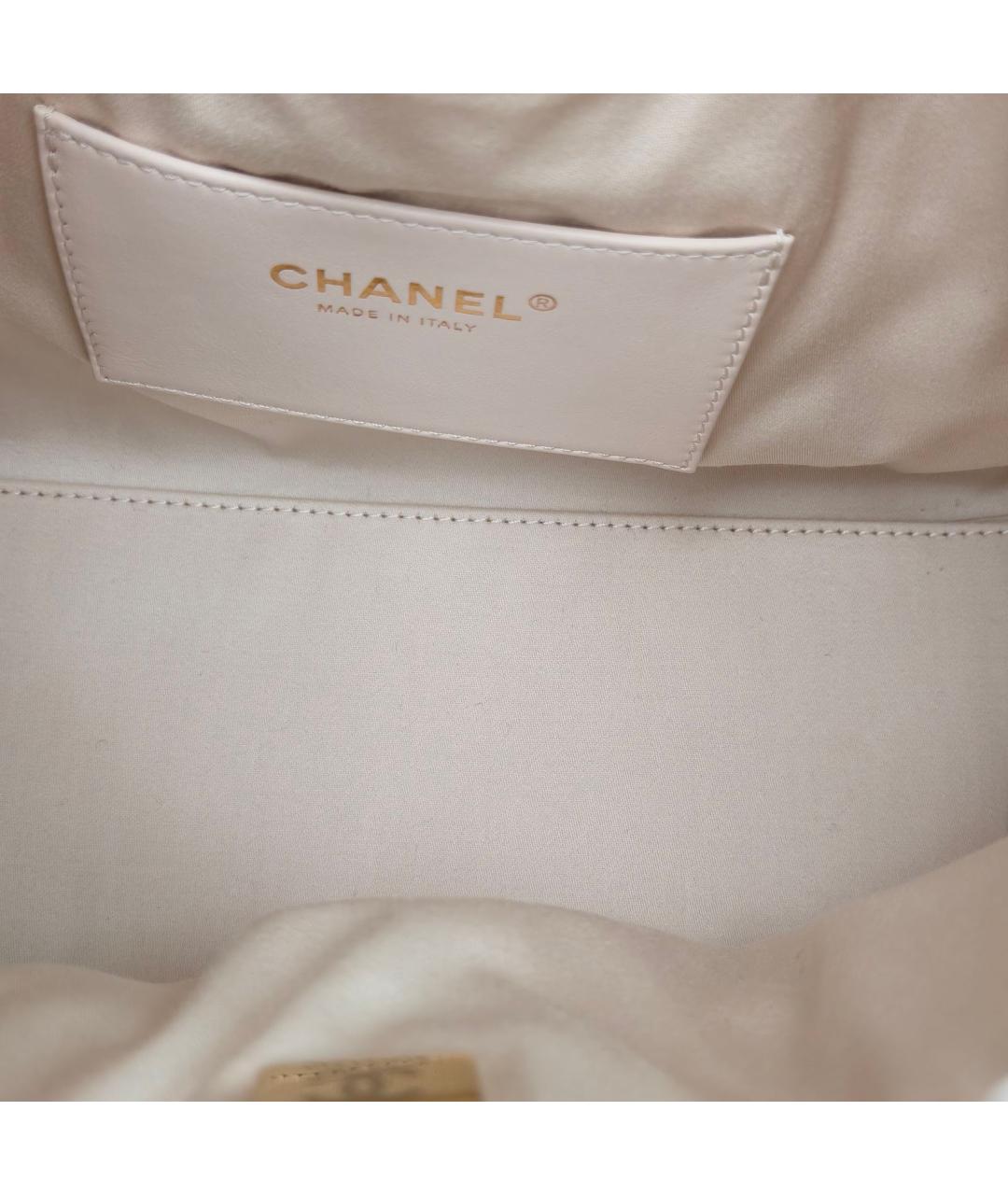 CHANEL Белая кожаная сумка через плечо, фото 8