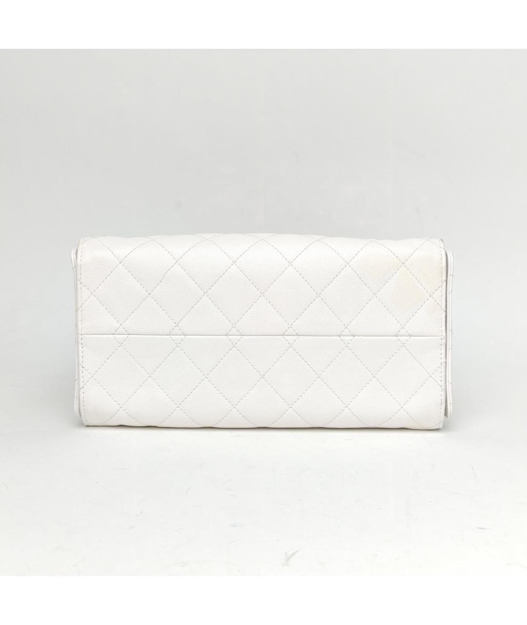 CHANEL Белая кожаная сумка через плечо, фото 6