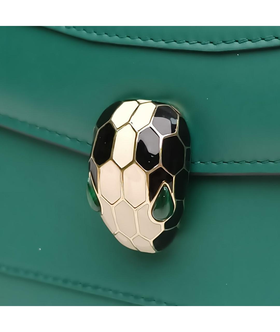 BVLGARI Зеленая кожаная сумка через плечо, фото 7