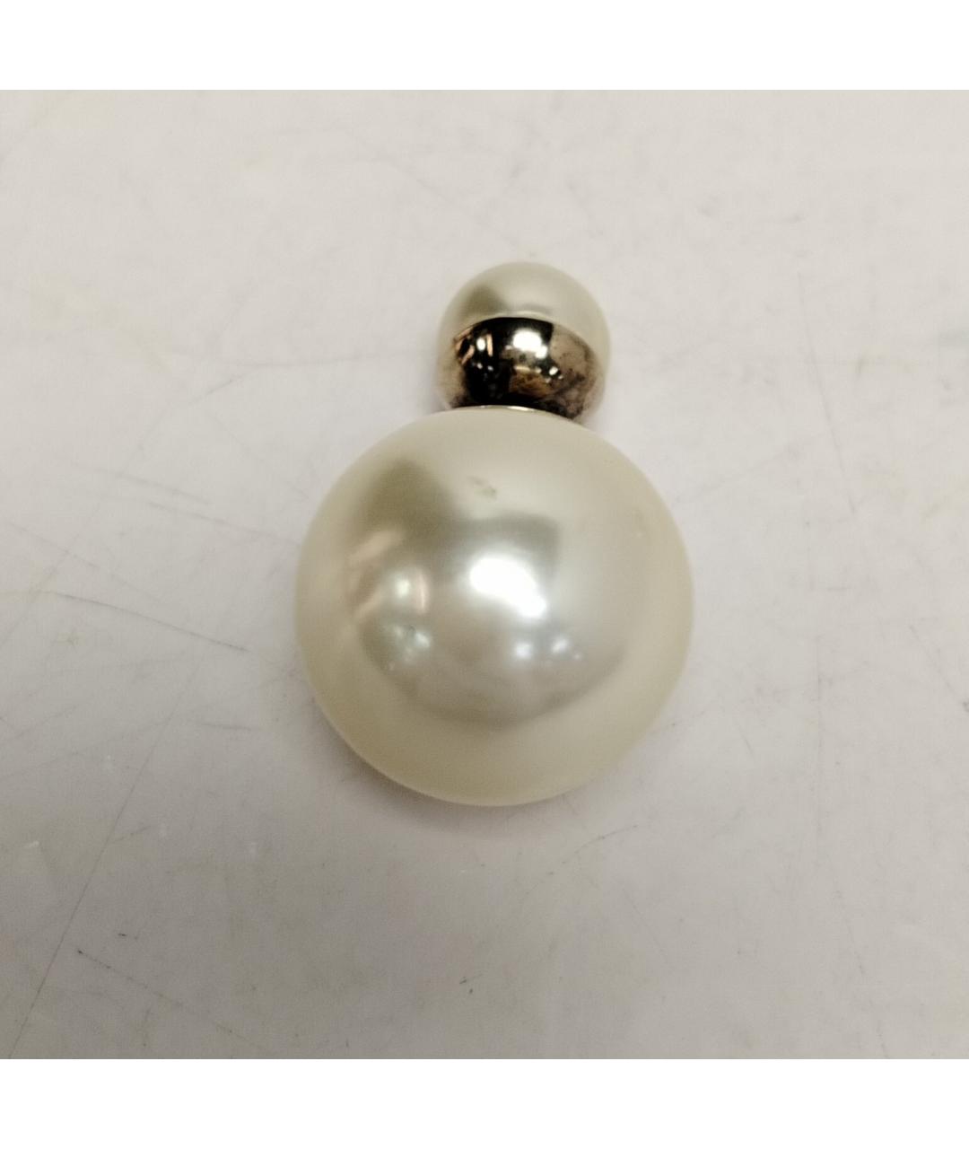 CHRISTIAN DIOR Белые металлические серьги, фото 9