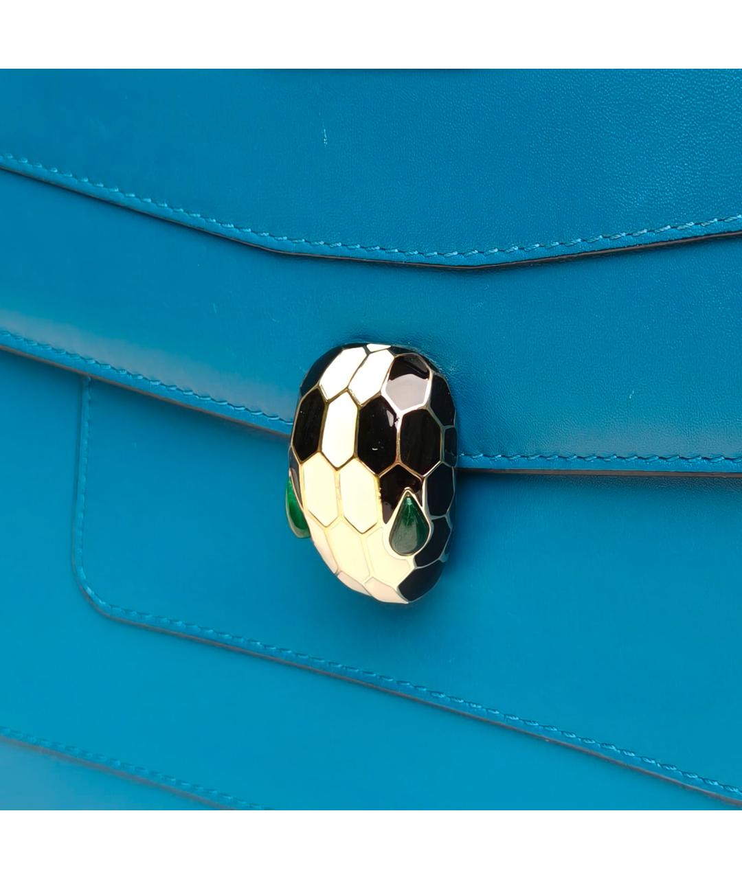 BVLGARI Синяя кожаная сумка через плечо, фото 8