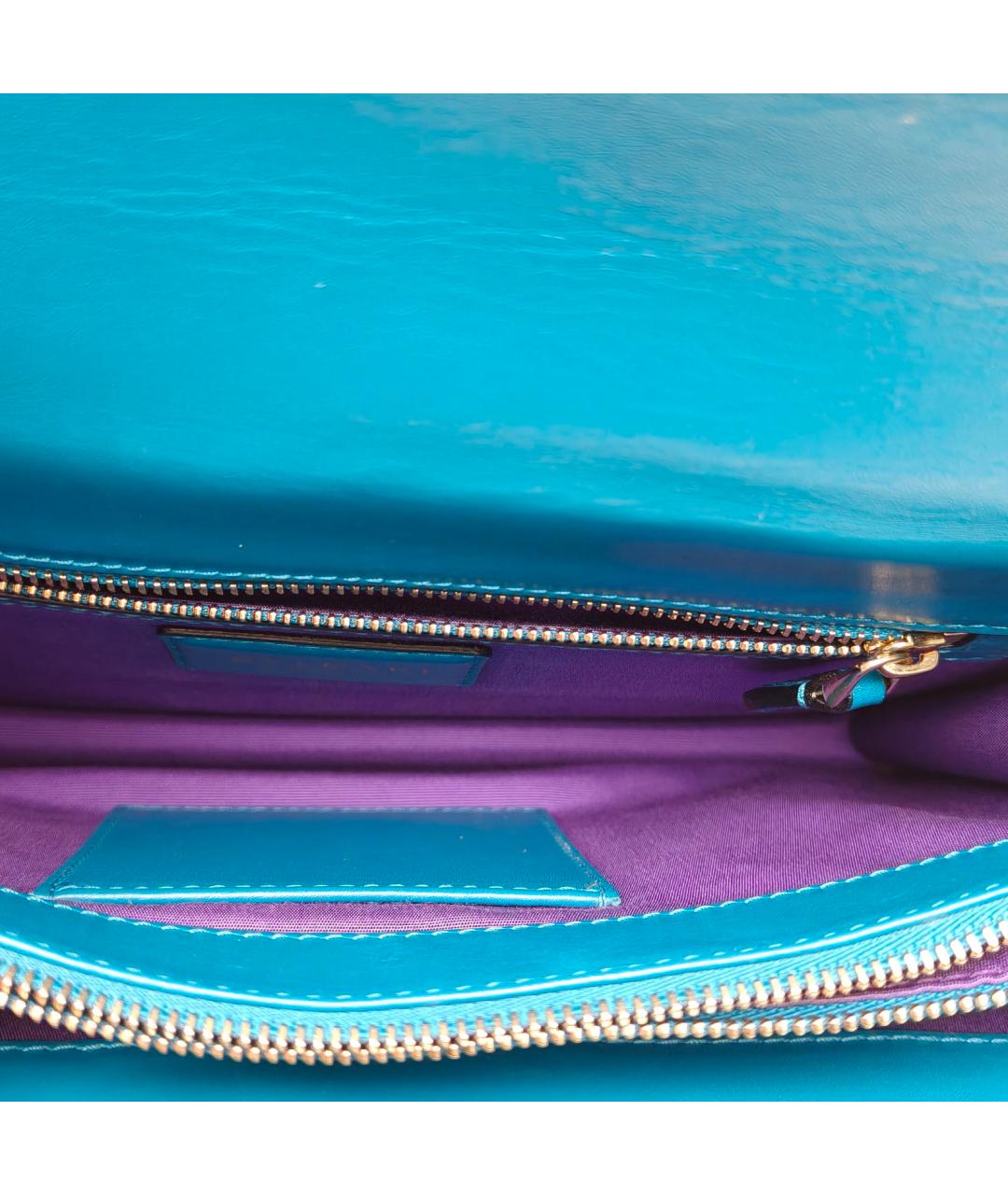 BVLGARI Синяя кожаная сумка через плечо, фото 7