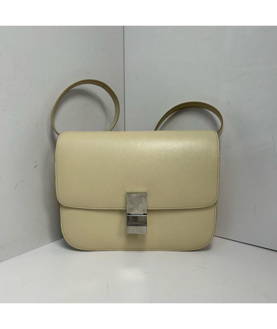 CELINE Бежевая кожаная сумка через плечо, фото 9