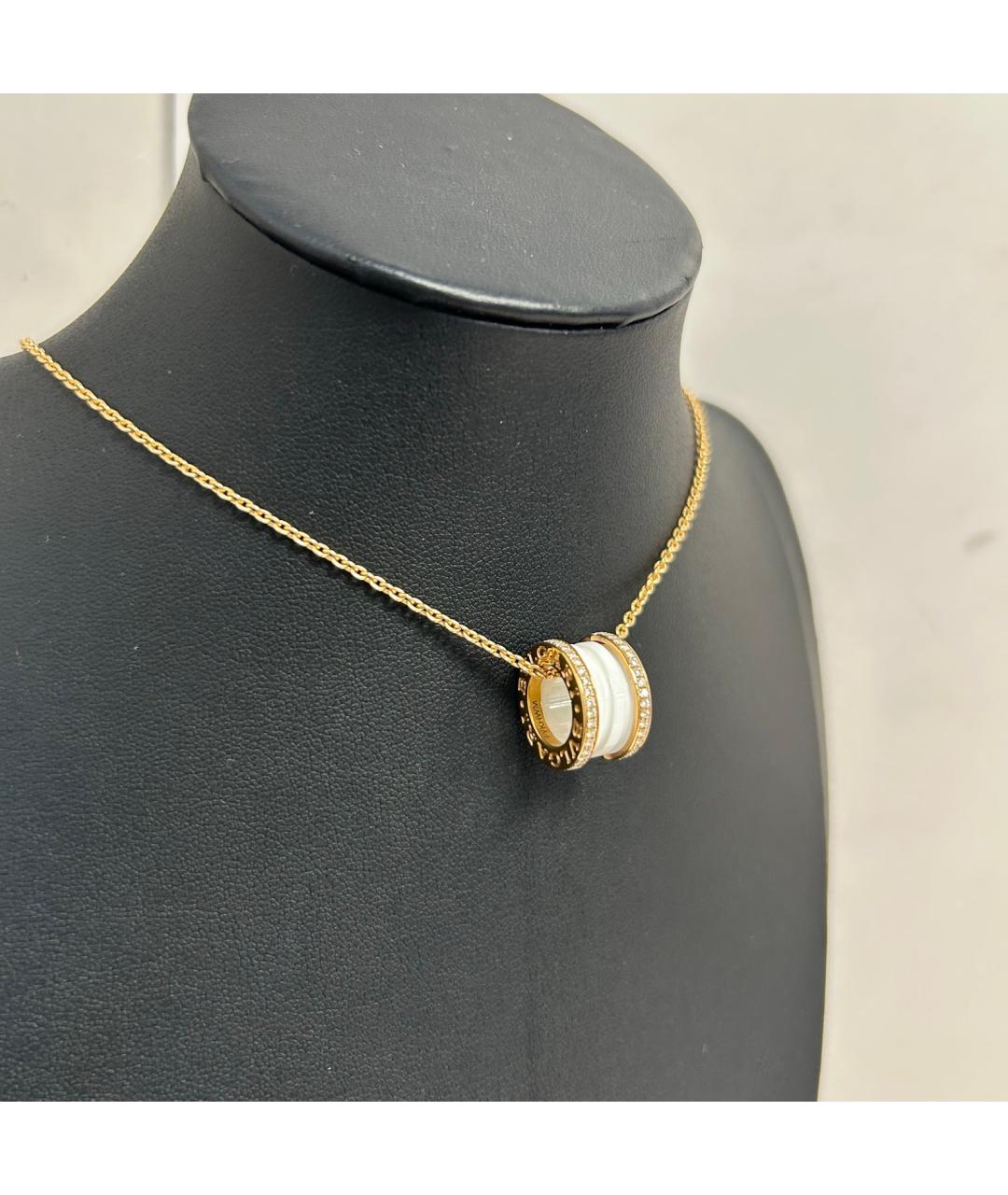 BVLGARI Белая подвеска из розового золота, фото 9