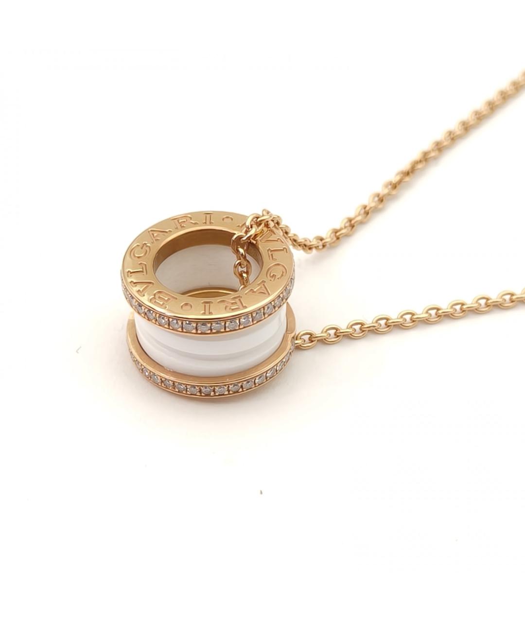 BVLGARI Белая подвеска из розового золота, фото 4